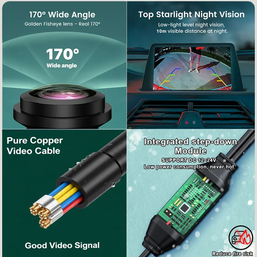 AHD 720P عين السمكة لتويوتا سولارا صدى يارس شيالي فيزي هاتشباك RAV4 RAV 4 سيارة عكس النسخ الاحتياطي كاميرا الرؤية الخلفية