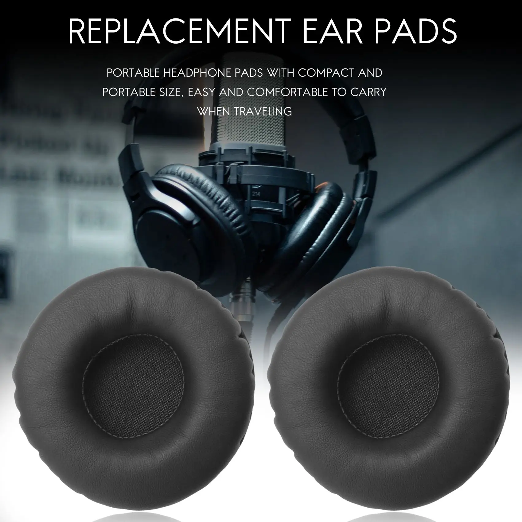 ABJG-1 Pair 70Mm Ear Pads, Universal Replacement Foam Pads Headphone Cushion