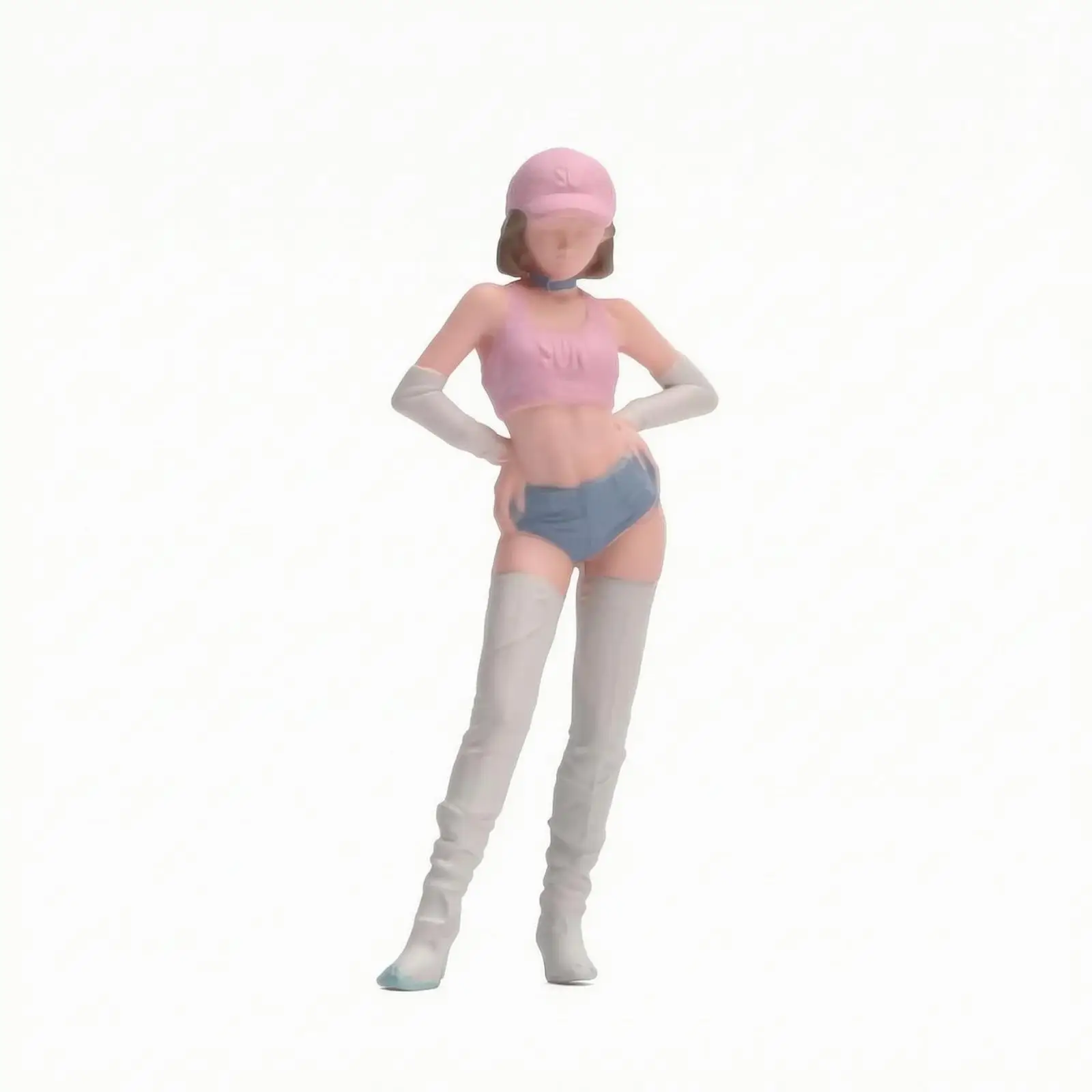 Compact Resin Miniature Doll Standing Figurine Micro Toys Female Articulated Character for Diorama Layout 1 64