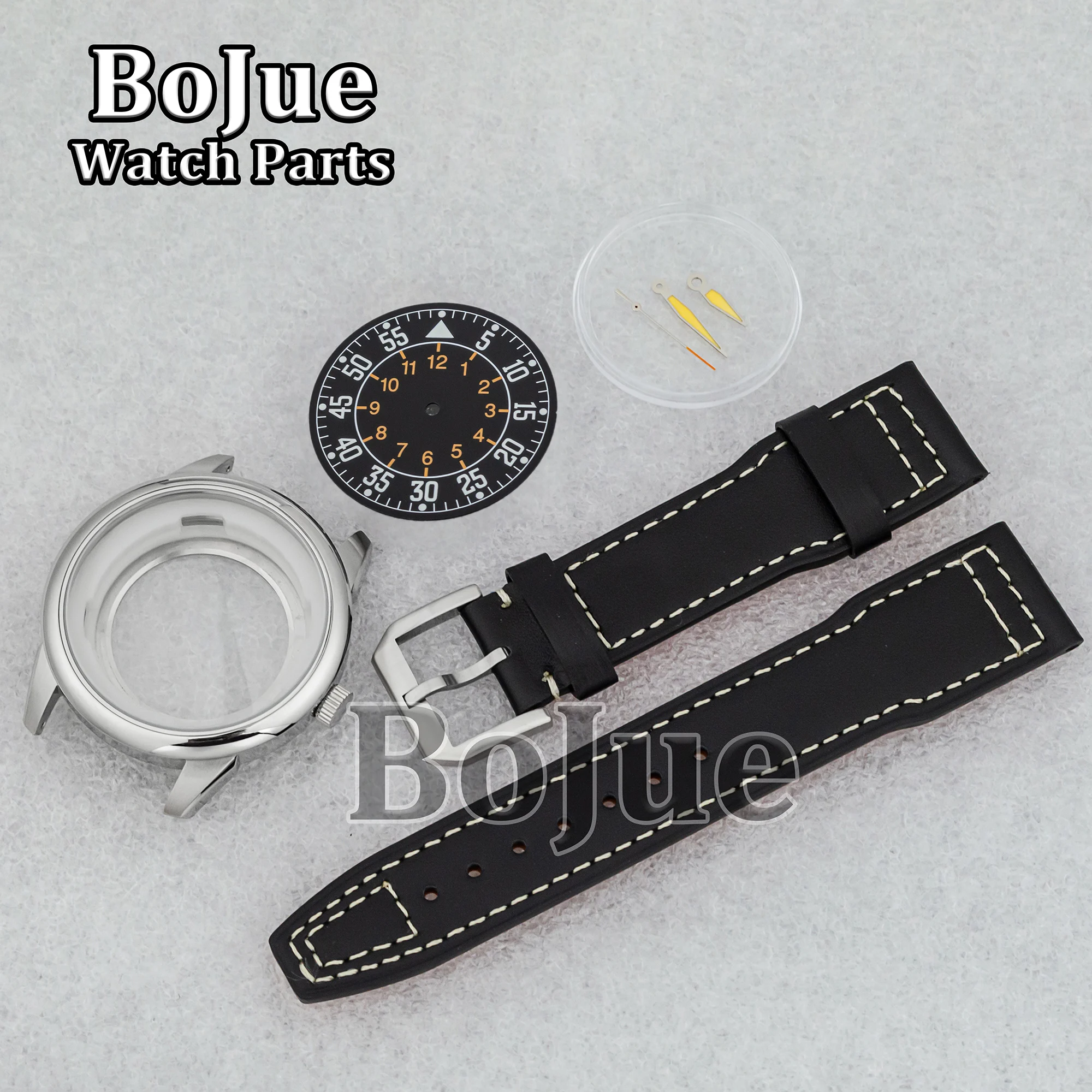 

42mm NH35 Case Dial Hands Leather Strap Stainless Steel Waterproof for MOD Parts Mark XX fit NH35 NH36 Automatic Movement