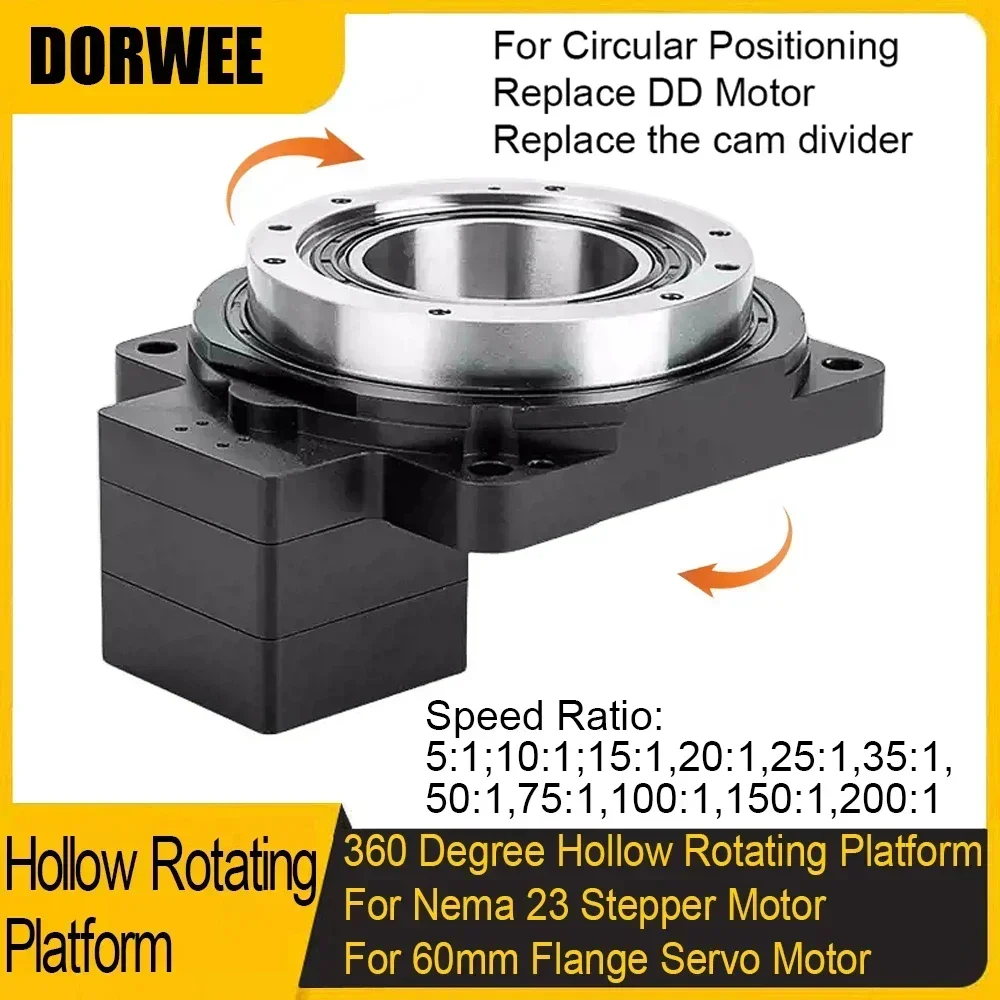 

Hollow Rotating Platform Ratio 5-200:1 4 Axis/ 5 Axis/ R Axis High Precision,eplace Cam indexer/ DD motor for Cutting Tables CNC