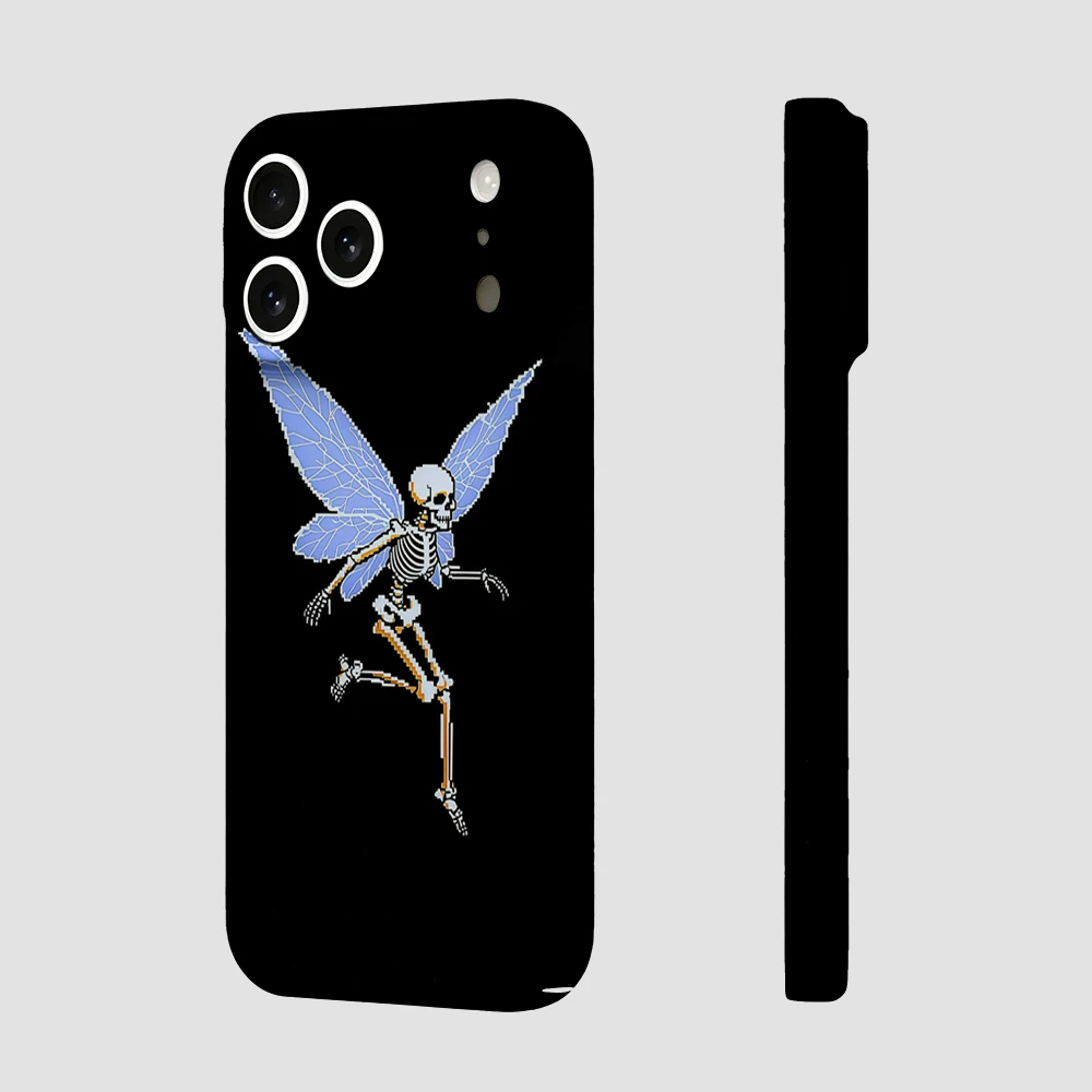 Blue Wing Skeleton Fairy Phone Case For iPhone 17 16 15 14 13 12 11 Pro Max Air 16e 7 8 Plus XS Max X XR Hard PC Bumper Cover view 5