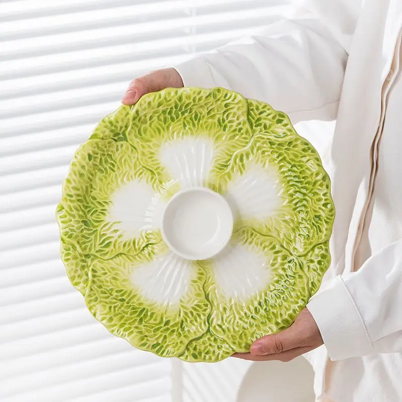 

Export Italian cabbage dumpling and vinegar for household ceramic plant butterfly breakfast board