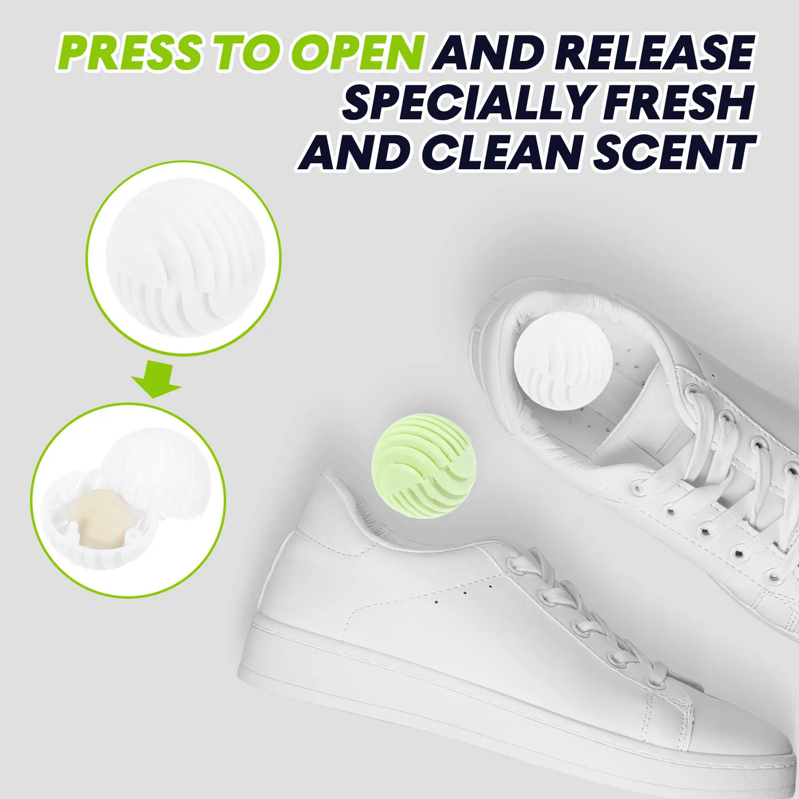 

6pcs Deodorant Balls PP Resin Lightweight Compact Size Odor Gym Bag Sneaker Home Car School Lockers Air Freshener