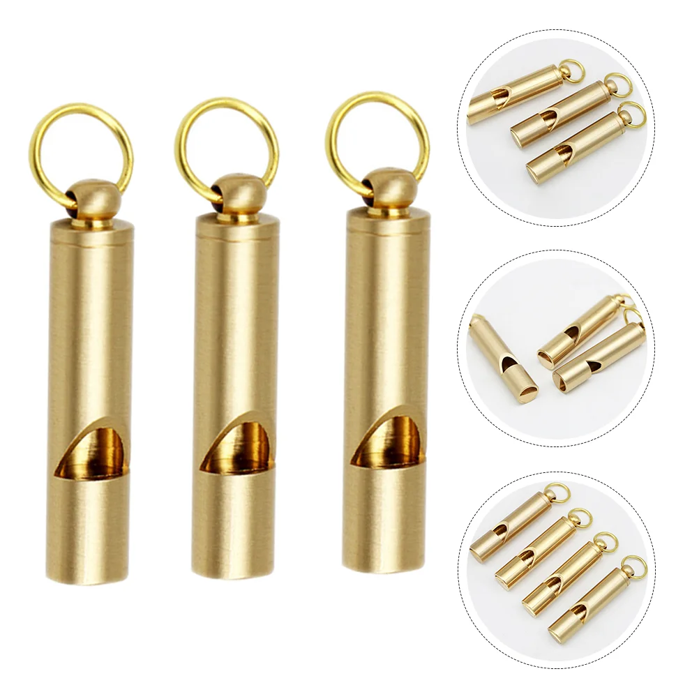 

3 Pcs Vintage Whistle Child Emergency Survival Copper Whistleblower Safety Whistles For Women