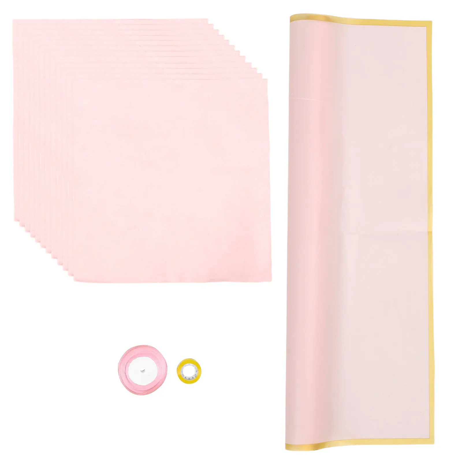 

Waterproof Pink Flower Bouquet Wrapping Paper Versatile Usage Florist Packaging DIY Craft Projects Holiday Decor