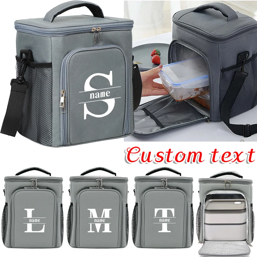 Customized Name Ice Pack Cooler Insulated Case Box Thermal Bags BBQ Cooling Bag for Camping Front Opening Double-layer Ice Bag