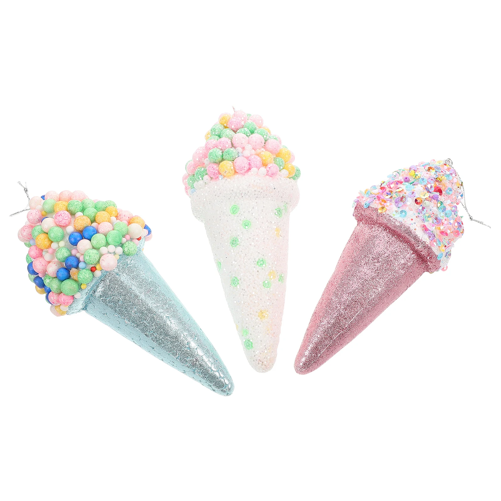 

3Pcs Charming Hanging Ice Cream Decorations Ideal For Birthday Beach And Themed Parties Lightweight Party Ornaments Balloons
