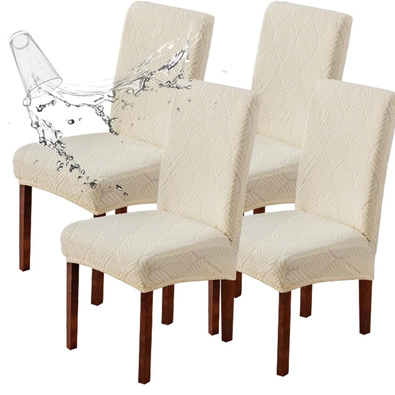1/4/6PCS Hohe Elastizität Jacquard Stuhlhussen Blatt Muster Abnehmbare Stuhl Schutz für Esszimmer Hotel Bankett hochzeit