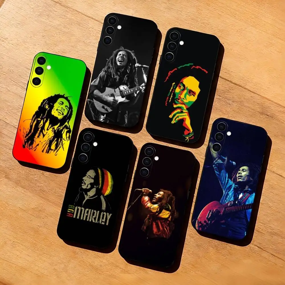 M-Musician Bob-b m-marley  Phone Case Black Silicone Soft For Samsung Galaxy A73,A72,A71,A70,A53,A52,A51