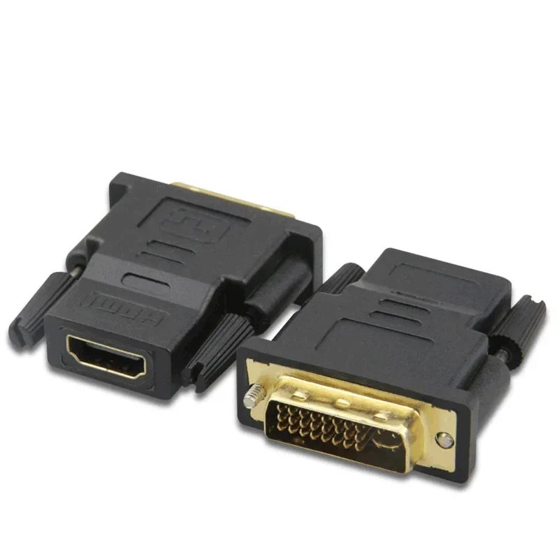 1pcs 24K Gold-Plated Connector DVI (24+1)/(24+5) to HDMI-compatible Male Female Plug Converter Adapter For 1080P HDTV Projector