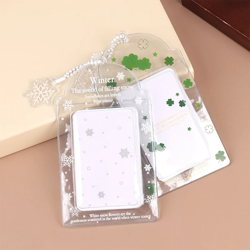3 Inch Transparent PVC Card Cover Small Card Campus Card Holder ID Badge Card Sleeves Y2k Ins Style Photocard Holder