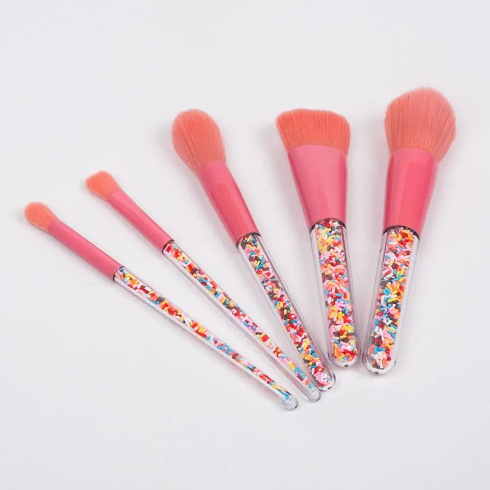 Fluffy Makeup Brushes Set candy color Soft Hair Loose Powder Brush Kabuki Brush Goat Hair Eye Cosmetic Brushes Kit Makeup Tools