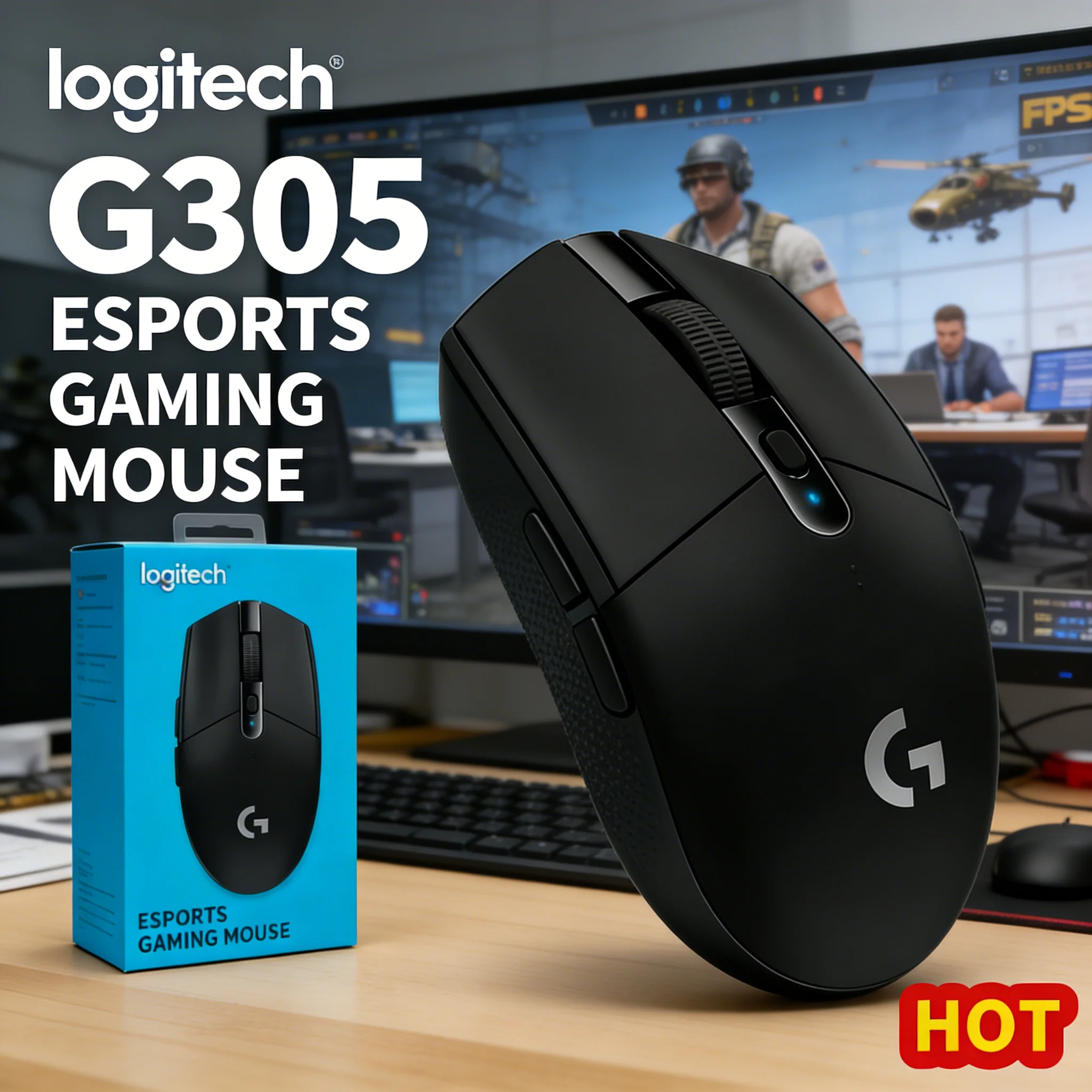 

Logitech G304/G305 Lightspeed Wireless Gaming Mouse 12000DPI HERO Sensor Long Battery Life Dirt-Resistant Lightweight Mouse