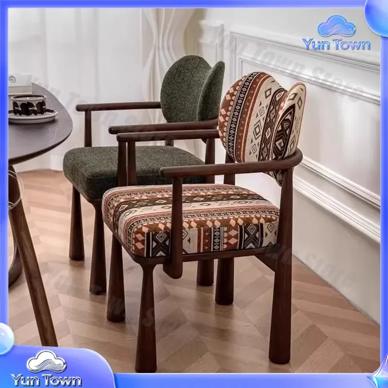 for Nordic French medieval solid wood dining chair for household dining table back chair casual designer retro conference