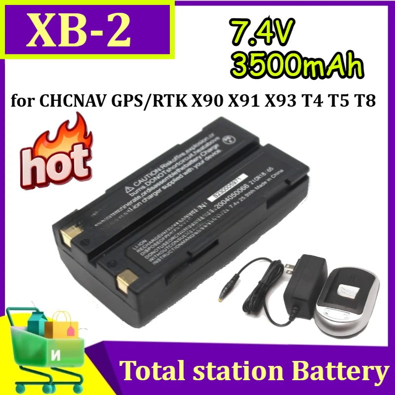 

Новая высококачественная батарея XB-2 7.4V 3500mAh для GPS/RTK CHCNAV X90 X91 X93 T4 T5 T8, зарядное устройство BC-30