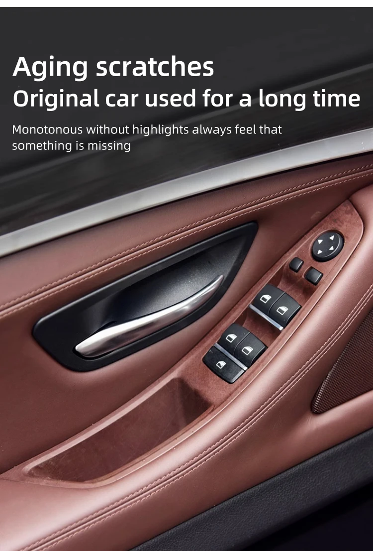 Für BMW 5er F10 2011-2017 LHD Carbon Faser Auto Tür Innen Griff Panel Trim Abdeckung Innen Schutz aufkleber Zubehör – Detail 3