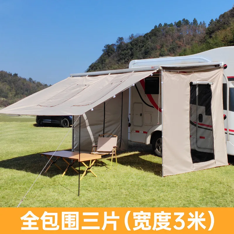 

C-type B-type RV Car Side Tent Outdoor With Windows Tent Rain Proof Sun Proof Portable Side Tent Expanded RV Accessories
