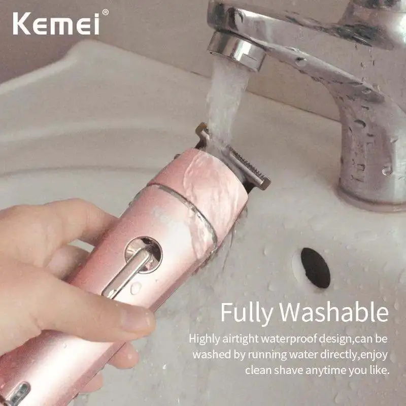 Kemei-cortadora de pelo eléctrica 4 en 1 para hombre, máquina de afeitar, recargable, KM-1015