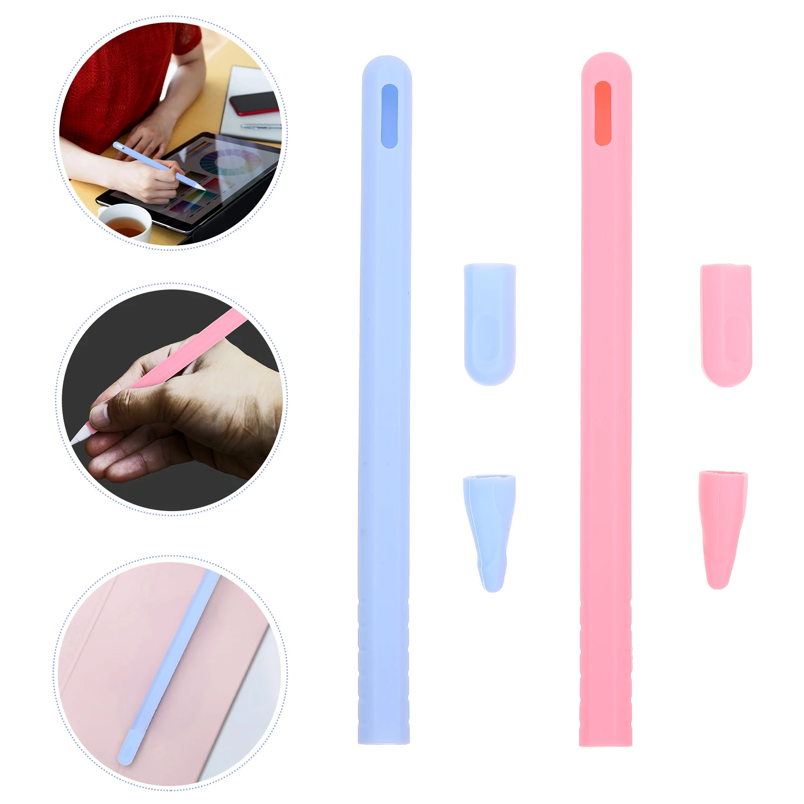 

2 Pcs Silicone Cover Stylus Pencil Cap Protective Sleeve for Pencil 2 Stylus Cover Durable Case Travel Use