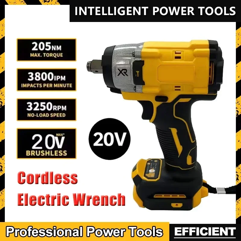 

Fit Dewalt 3250RPM Cordless Electric Wrench 205N.m Brushless Impact Wrench High Torque Power Repair Tool For 20V Battery