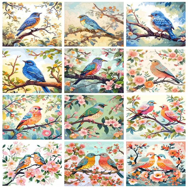 

RUOPOTY Acrylic Paint By Numbers Kits For Adults Magpie Picture By Numbers With Frame For DIY Unique Gift