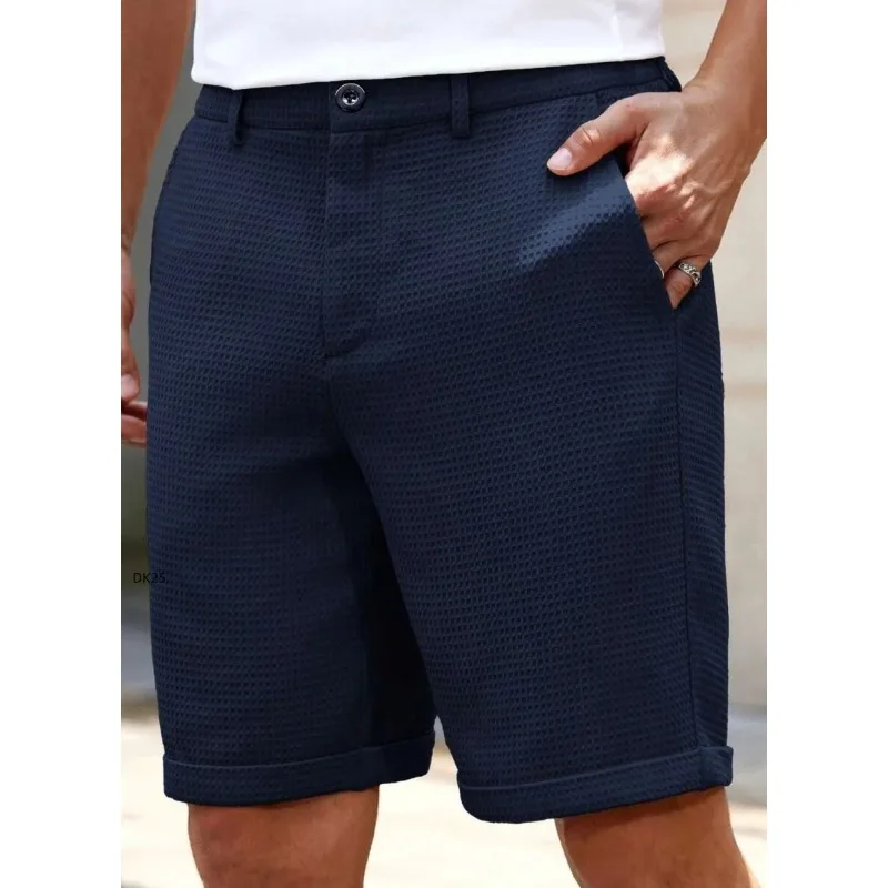

Summer Solid Shorts Men High Quality Casual Business Social Elastic Waist Men Shorts Black Colors Beach Shorts Shorts Suit
