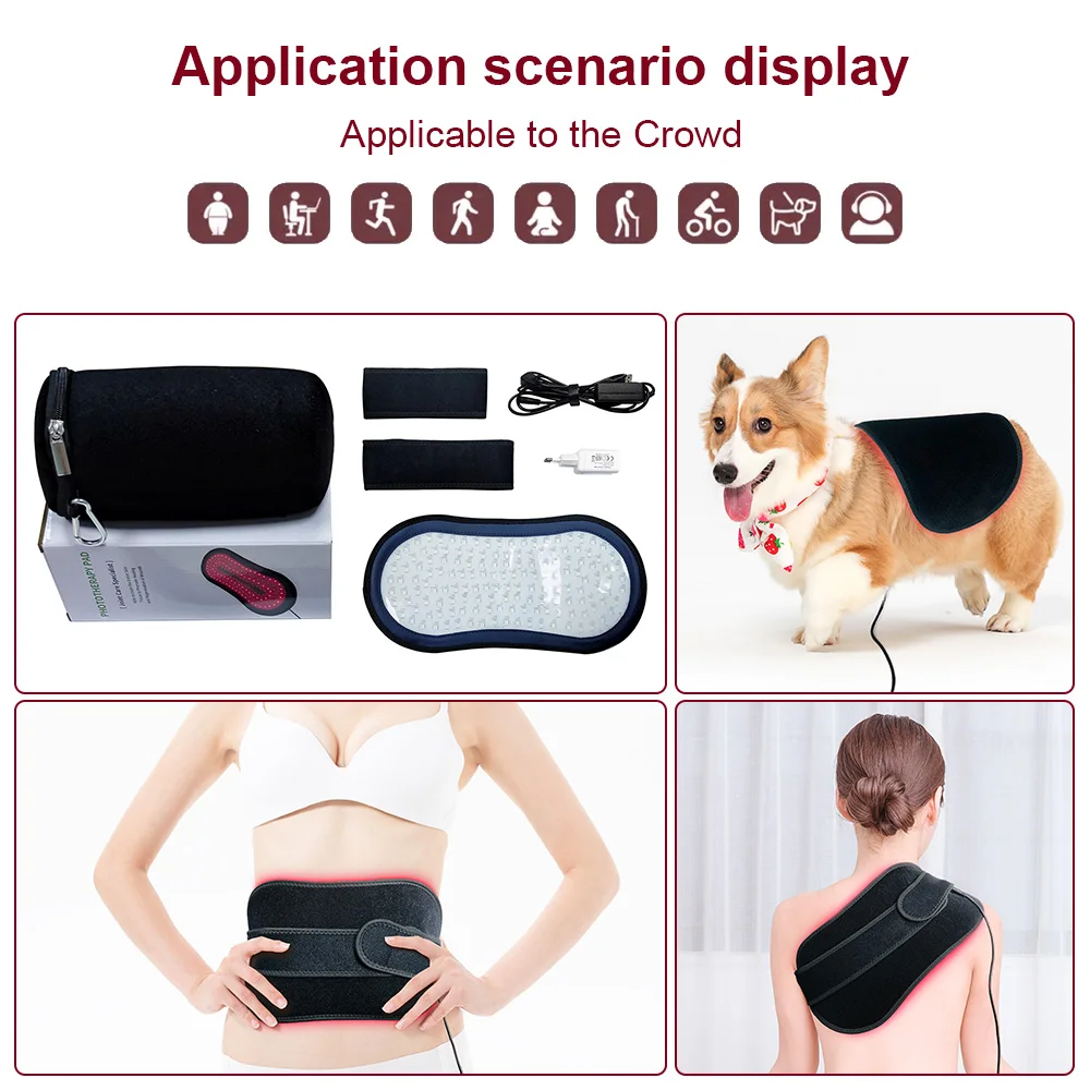 Suyzeko-Cinturón de terapia de luz roja LED infrarroja para el cuerpo, 850nm, 660nm, lámpara LED, recuperación del dolor muscular, reparación de heridas, alivio de hombros