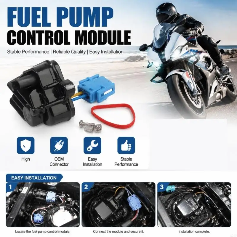 M76E Motorrad-Kraftstoffpumpen-Steuermodul mit zwei sichtbaren angeschlossenen Leitungen für K1600GTL – Detail 4