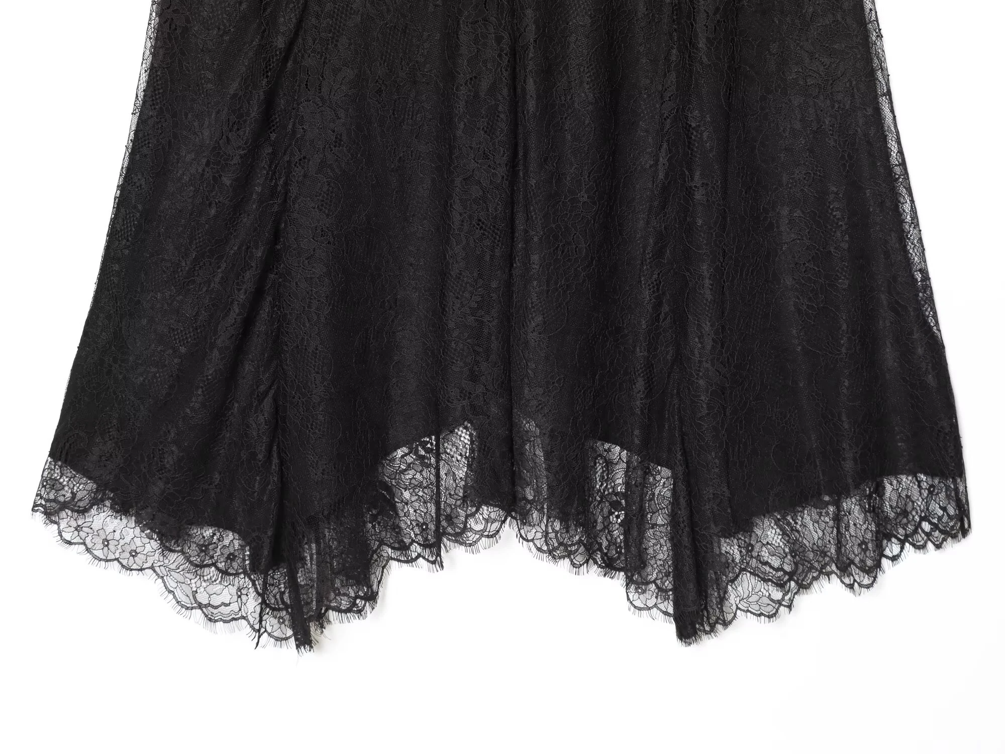 ZERAINS Winter new women's clothing asymmetrical A-line decorative layer hem mid waist lace MIDI midi skirt