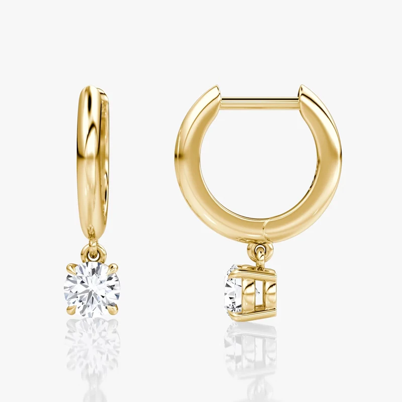 OXTAO Charm Gold/Silber Creolen Damen-Schmuck 14K Goldfilled Moissanit Hängende Creolen 6,5mm D VVS1 mit Zertifikat – Detail 2