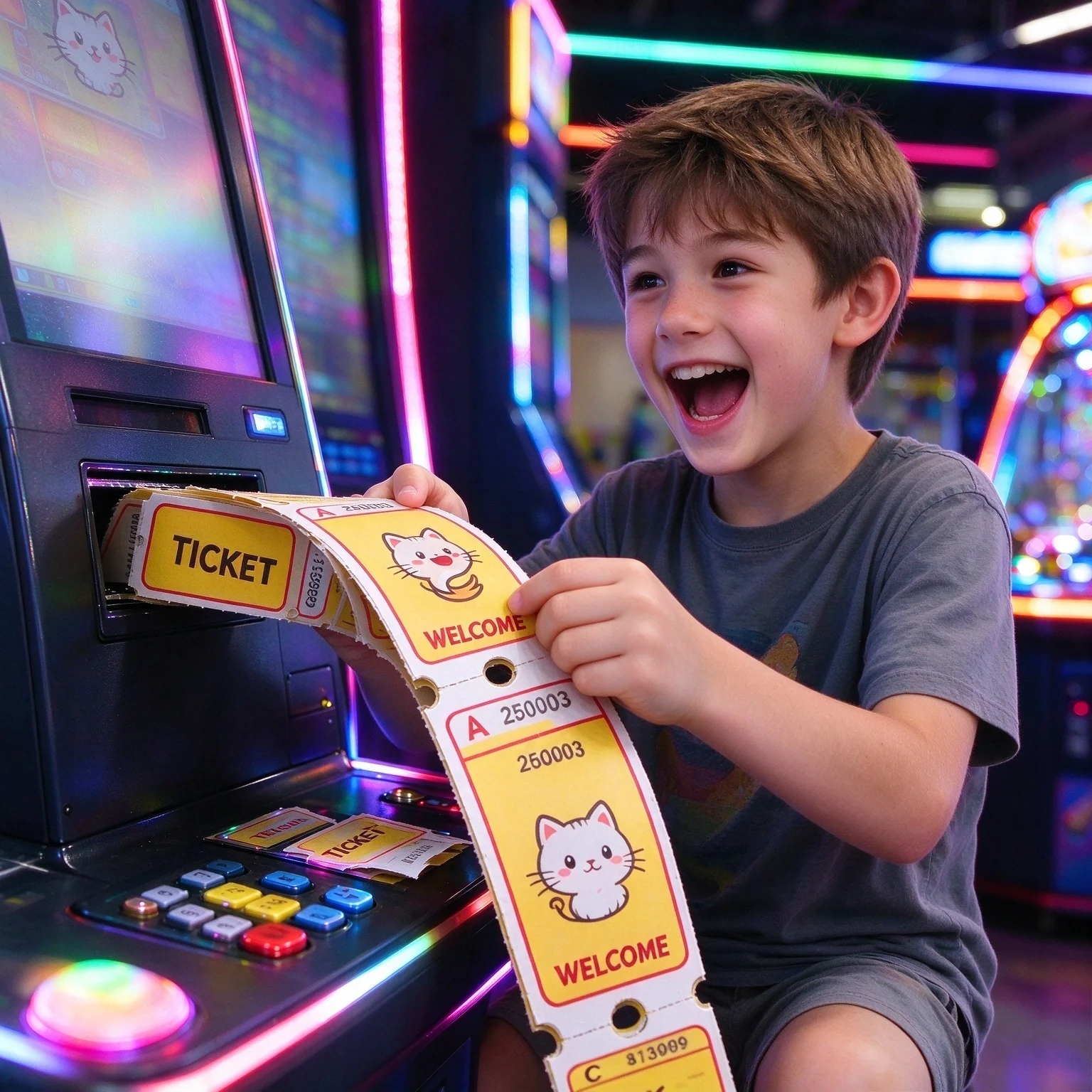 2000Pcs Lottery Paper Ticket Redemption Voucher For Arcade Crane Machine Coin Slot Game Ticket Dispenser Amusement Park