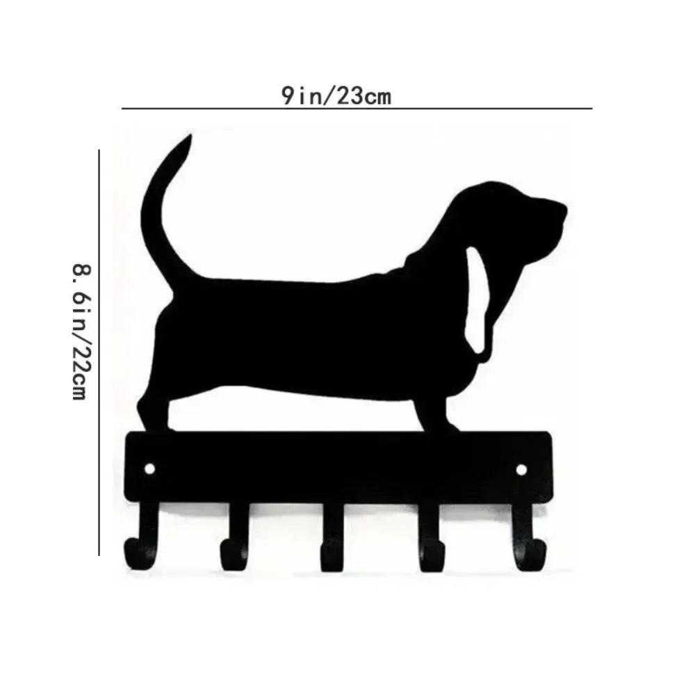 Metal Wall Art Basset Hound Dog Key Holder, Cute Home Decor Organizer