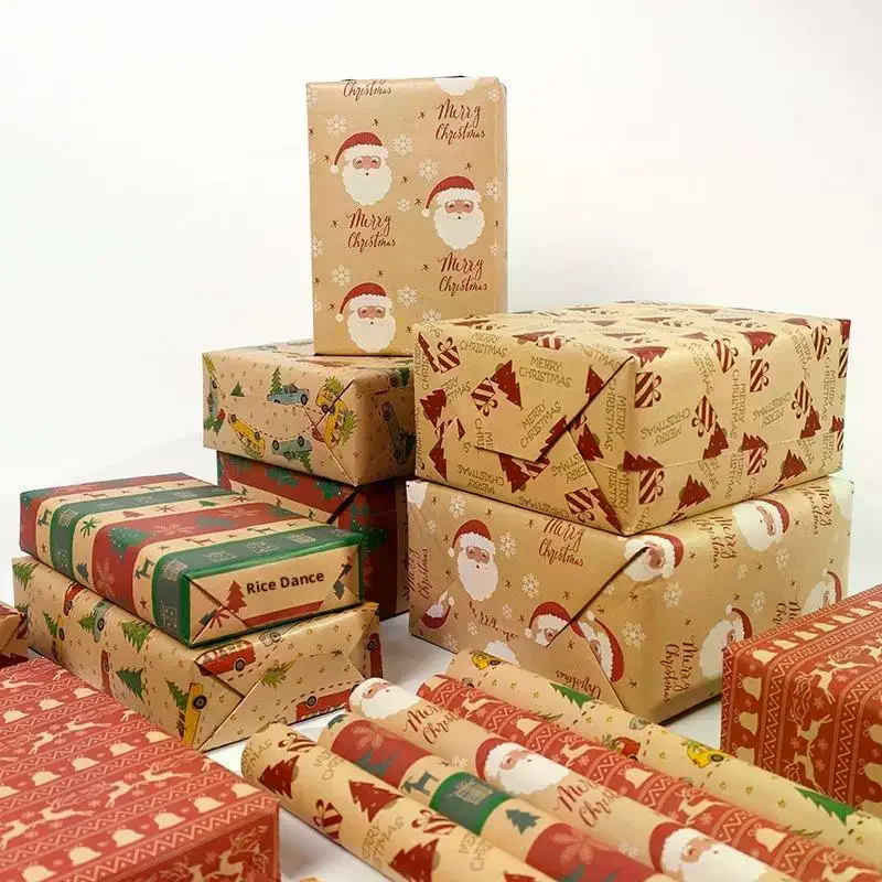 

1 Roll Christmas Wrapping Paper - Cute Deer Design, Planners And Brokers, Suitable For Presents, Handmade Gifts, Gift Wrapping