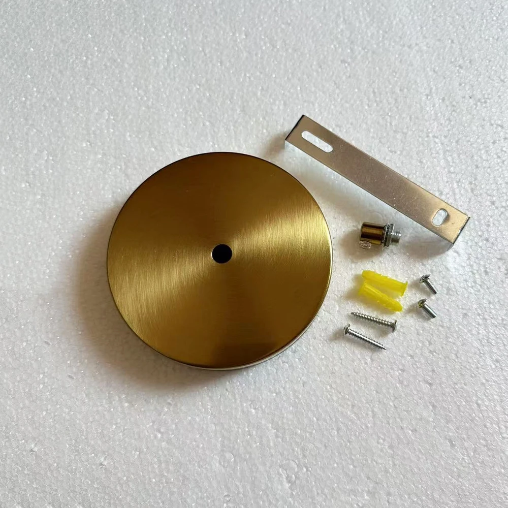10/12/15/20/25/30cm Brass Ceiling Plate Wall Sconce LED Base Vintage Pendant Lamp Disc Base Ceiling Canopy+Lock Wire Lamp Base