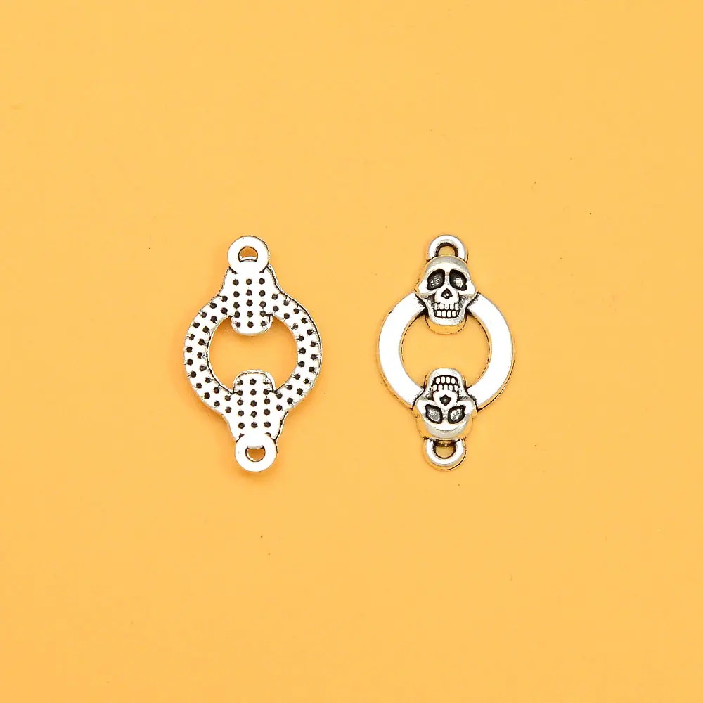 10pcs/Lots14x24mm Goth Skull Head Connector Charms Halloween Pendants For DIY Earring Necklace Bracelets Jewelry Making Supplies image 5