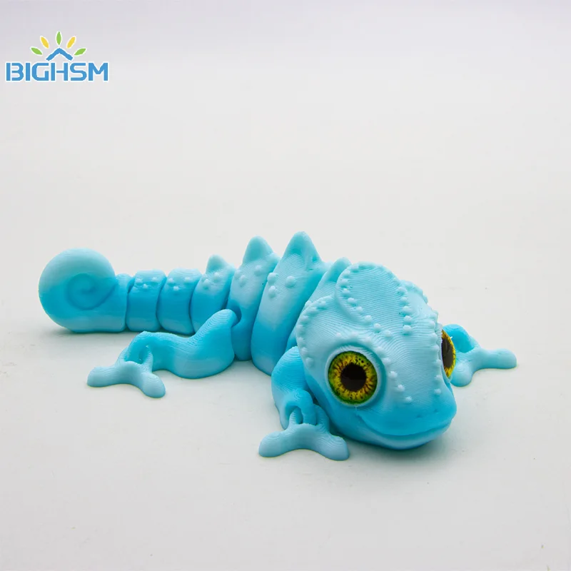 3D การพิมพ์ Chameleon รูป Multijoint เคลื่อนย้ายได้จําลอง Eye Dragon เครื่องประดับอุปกรณ์เสริมตกแต่งห้องนั่งเล่นของเล่นเด็ก