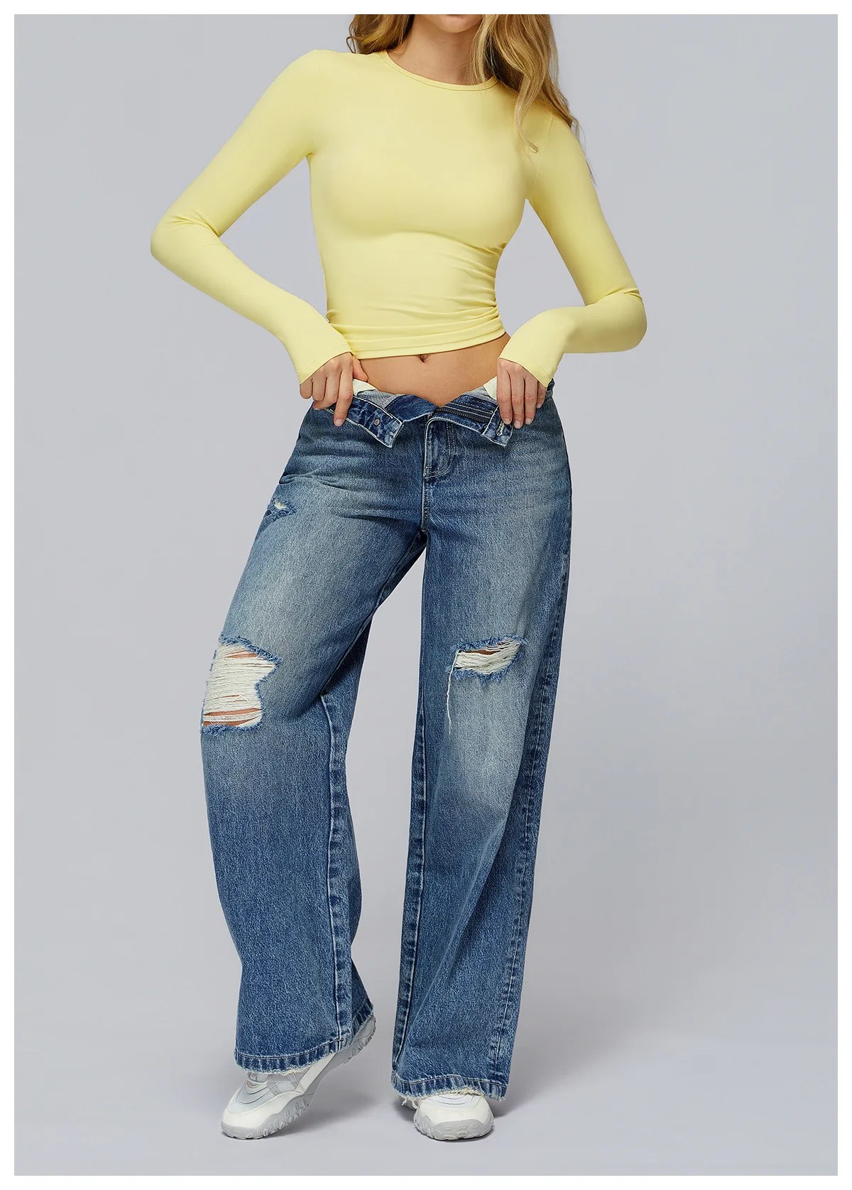 

Women's Long Sleeve Crew Neck Bodycon Basic Solid Color T-Shirt Casual Yoga Fitness Clothes High-Intensity Fitness Shirt Tops