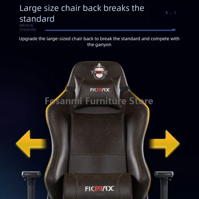 Chaise de jeu ergonomique en cuir avec accoudoirs réglables, inclinable, à dossier haut, pour bureau, maison, ordinateur de Gamer, chaises pivotantes