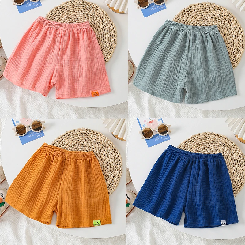 1 to 10 Years Kids Shorts Boys Teenager Cute Toddler Girl Shorts Cotton Casual Loose Short Pants Summer Black Yellow Baby Shorts