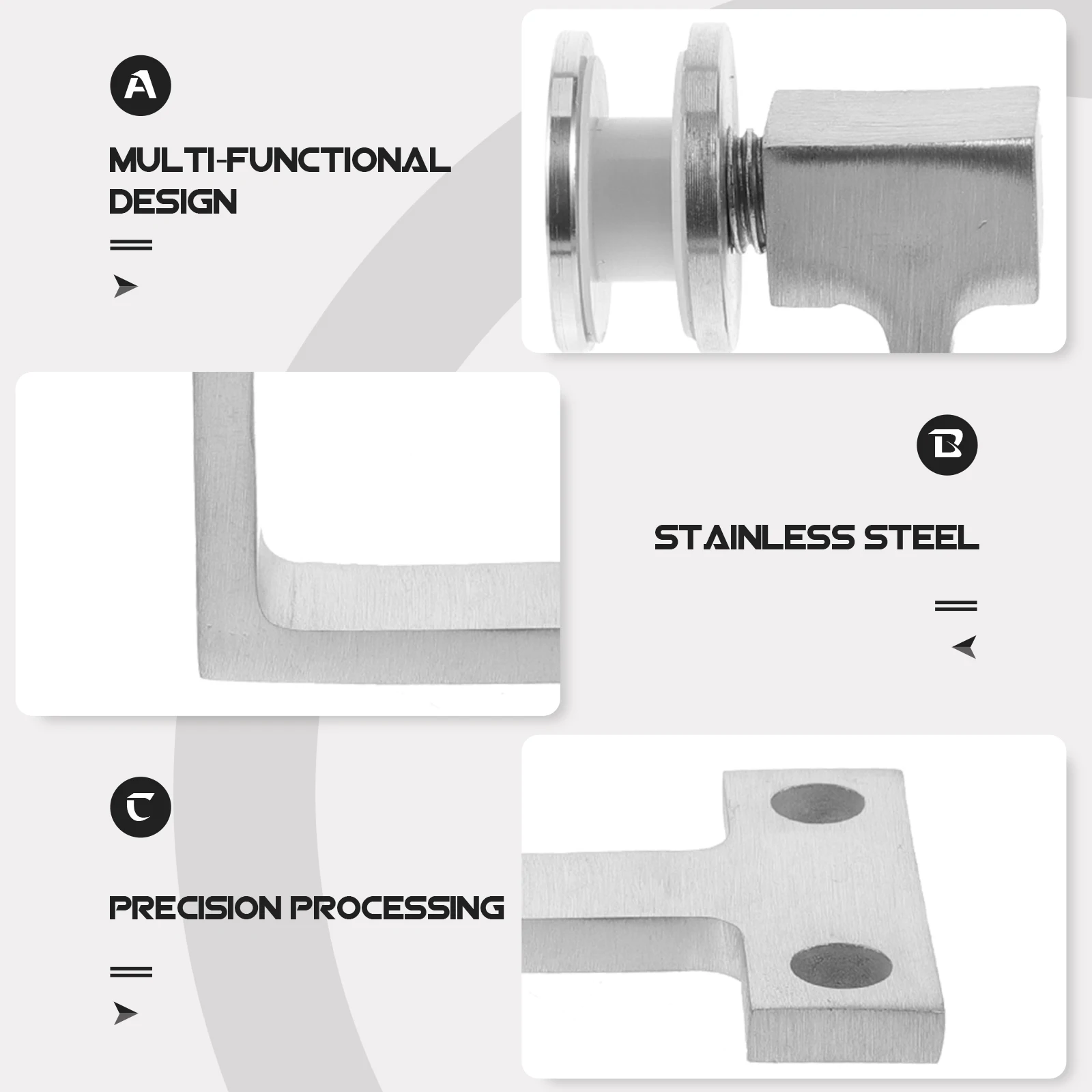 

Stainless Steel Glass Handrail Brackets Wall Mount Heavy Duty for Stair Railings Indoor Outdoor Connector Clamp Deck Railing