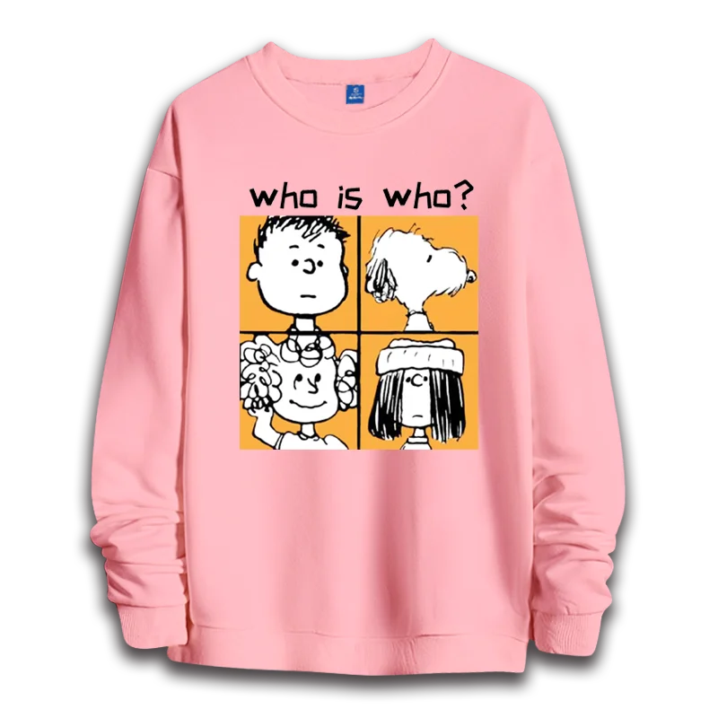 

Snoopy hoodie women's round neck hoodie long sleeved top couple's loose casual top couple's fashionable round neck hoodie