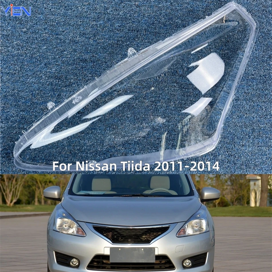 For Nissan Tiida 2011 2012 2013 2014 Car Accessories For Cars Polycarbonate High Gloss Fully Transparent Front Headlight Cover