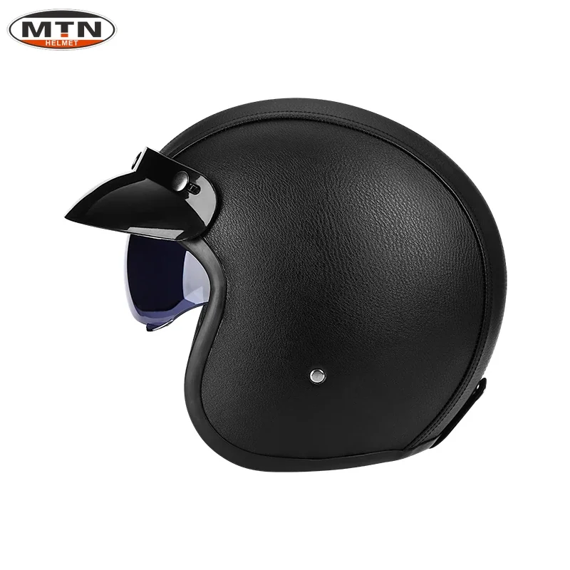 

MTN Motorcycle Helmets Open Face Safety Kick Scooter Electric Motos Flip Up Half Face Helmet Casque Roof Vintage De Seguridad