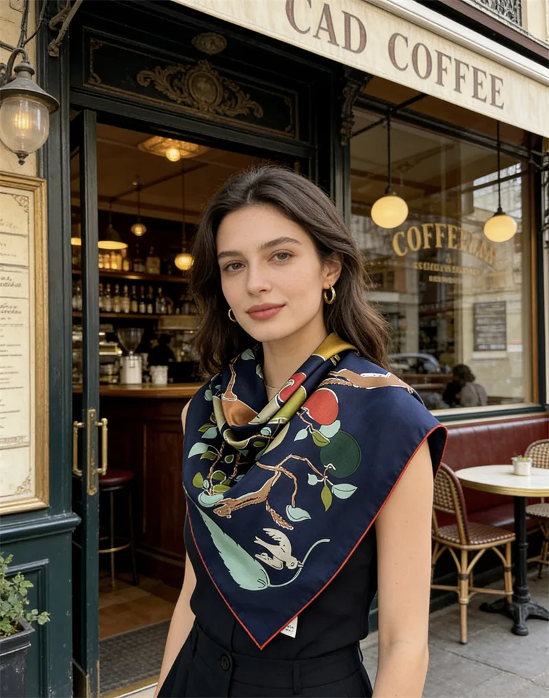 

2026 Twill Silk Scarf 90CM Luxury Designer Scarves Rolled Edges Bandanas Summer Spring Shawls Hair Neck Accessories