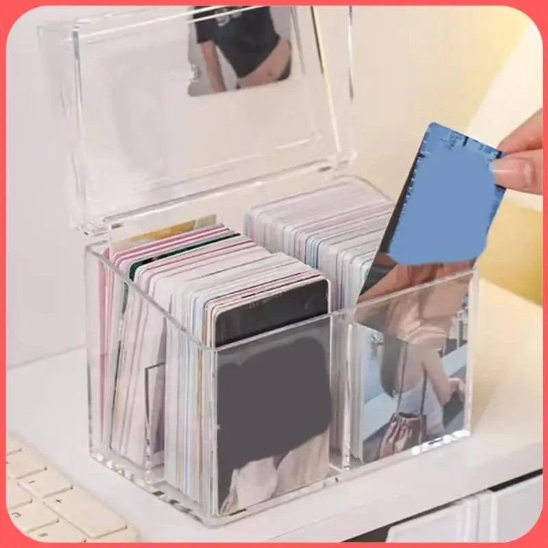 

A76I-3PCS Коробка для фотокарт Прозрачная коробка для фотокарт Idol Коробка для хранения карт 3-дюймовая пластиковая коробка для хранения школьных канцелярских принадлежностей