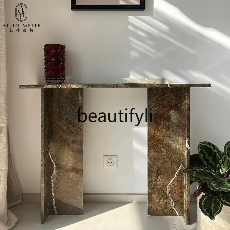 182Q Natural marble entrance table designer light luxury high-end living room entrance table