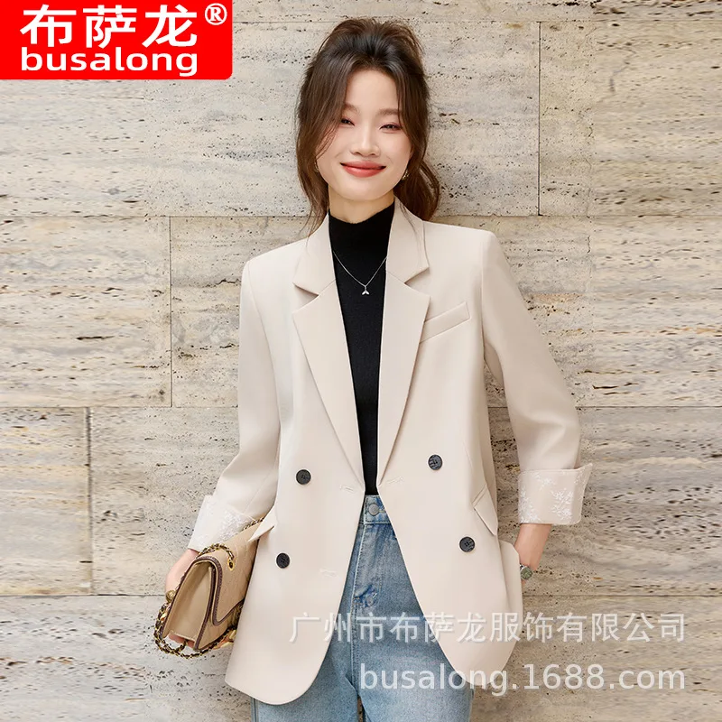 

2025Новый стильный модный костюм, повседневный женский профессиональный пиджак с длинными рукавами, официальная женская одинарная куртка, рабочая одежда1922