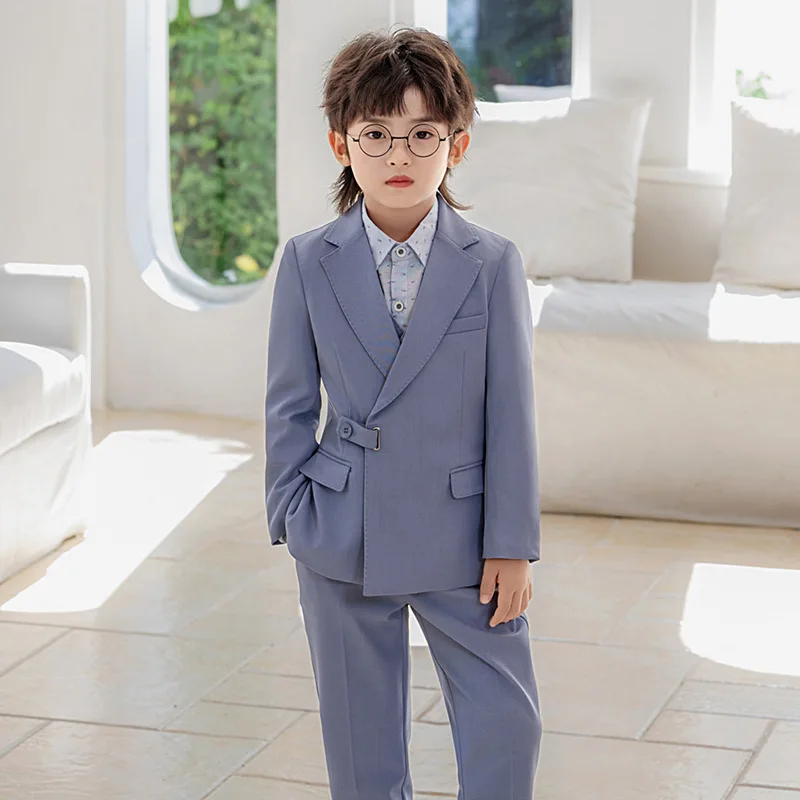 Teen Boys Wedding Party Suit Set Spring Fall Casual School Kids Piano Recital Host Performance Tuxedo Boy Dinner Blazer Outfit