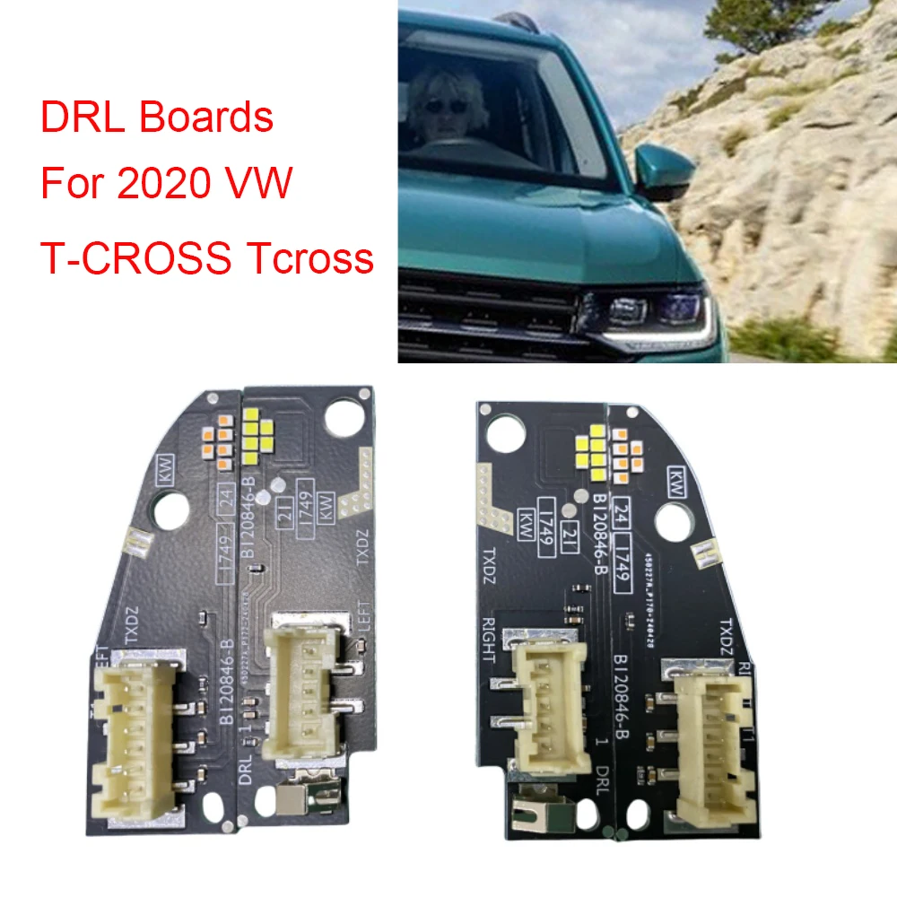 

White Angel Eyes Turn signal Board 2GM.998.478 B120845-B For VW T-CROSS Tcross 2019 2020 LED Headlight DRL B120846-B 2GM.998.479